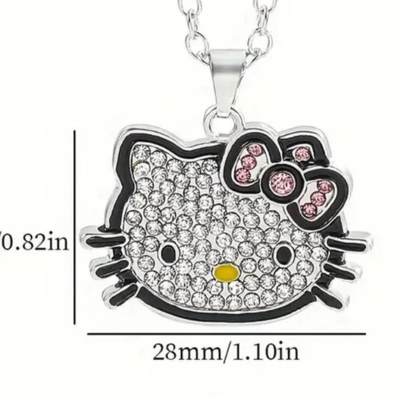 Hello Kitty Rhinestone Pendant Necklace - Picture 4 of 4